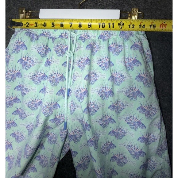Peter Millar Seaside Collection Swim Trunks Men's M Lionfish Print Mint Green - Picture 3 of 7